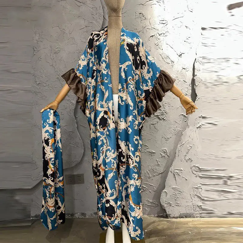 Moroccan Mosaic Belted kimono