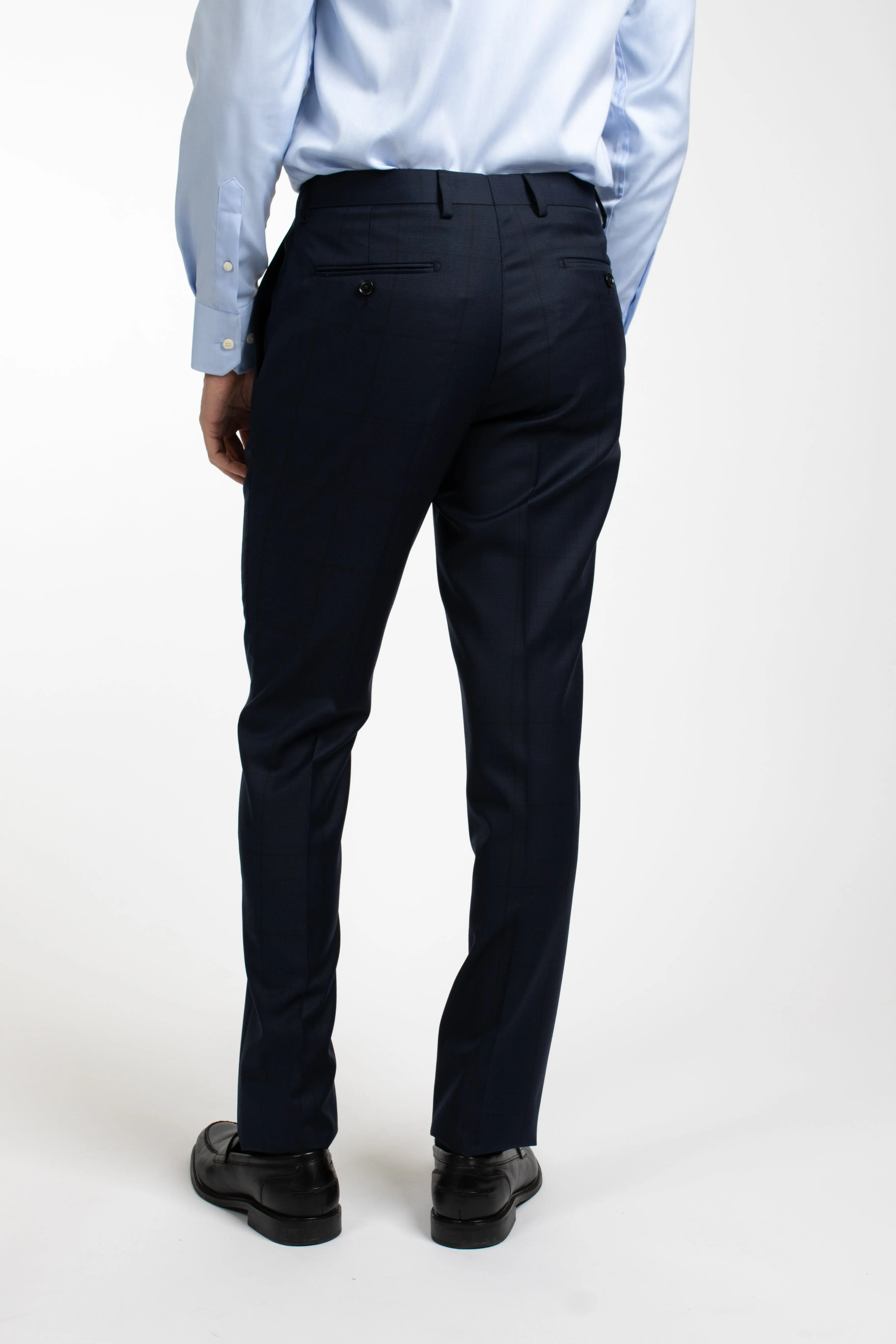 Navy Check Trouser