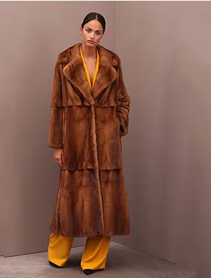 New Women Brand Winter Luxurious Real Whole Skin Mink Fur Coat Thick Warm Of Sable Long Jacket