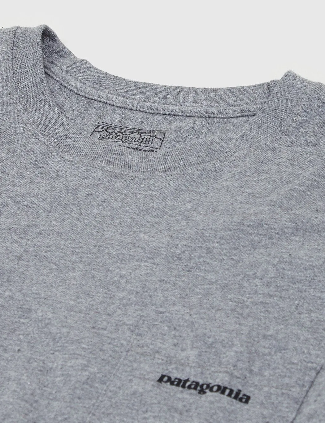 Patagonia P-6 Logo Pocket T-Shirt - Gravel Heather Grey