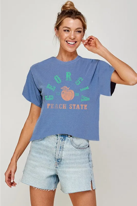 PEACH STATE Graphic Print Women Top