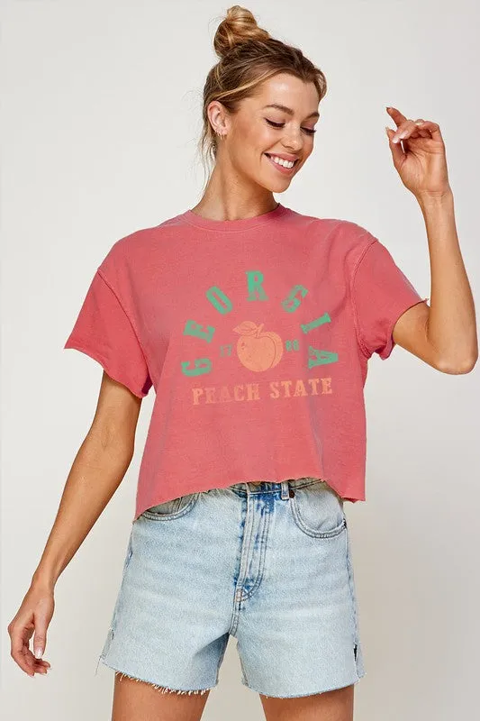 PEACH STATE Graphic Print Women Top