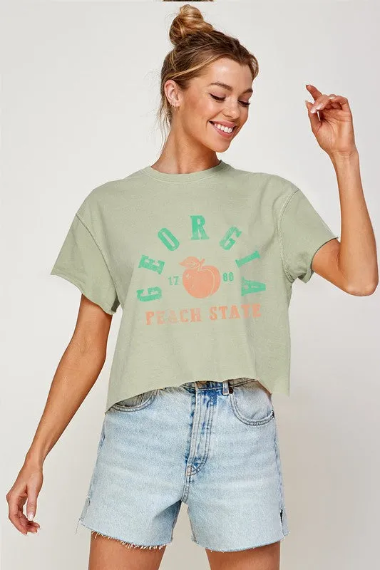 PEACH STATE Graphic Print Women Top