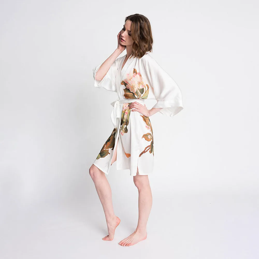 Peony & Butterfly Short Kimono Robe