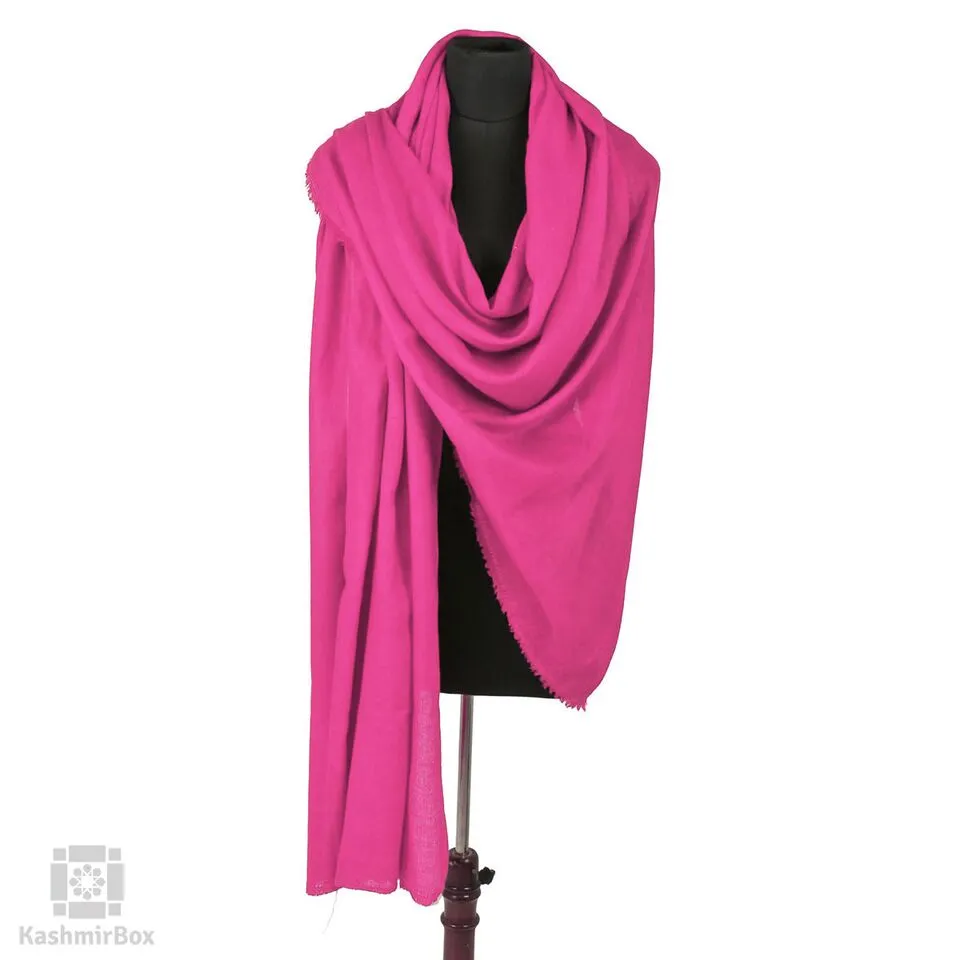 Plain Magenta Woolen Shawl