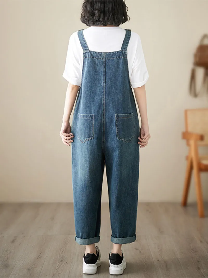 Pure Soul Denim High Waist Loose Overall Dungarees