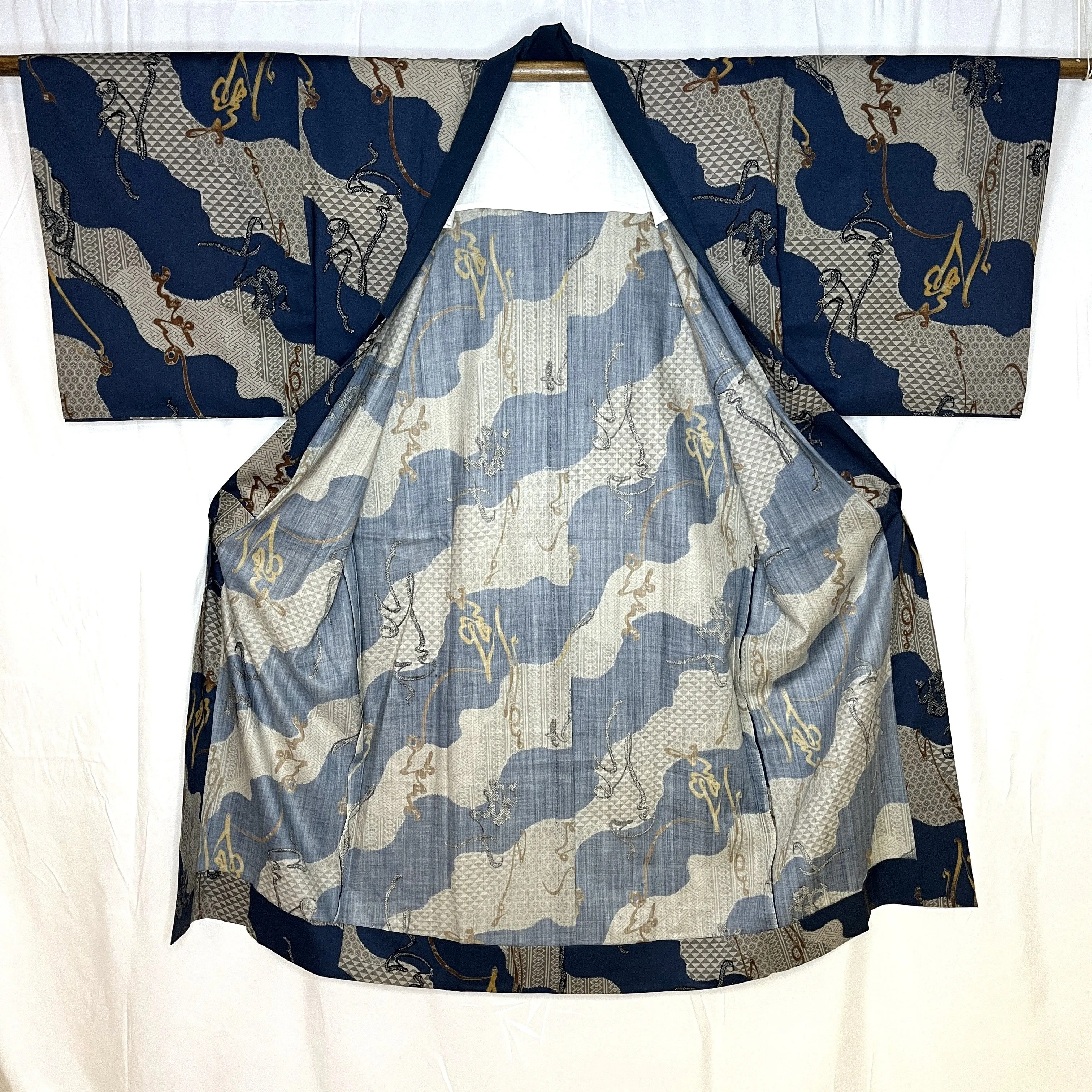 "Diagonal Ripples" Man's Juban Underkimono