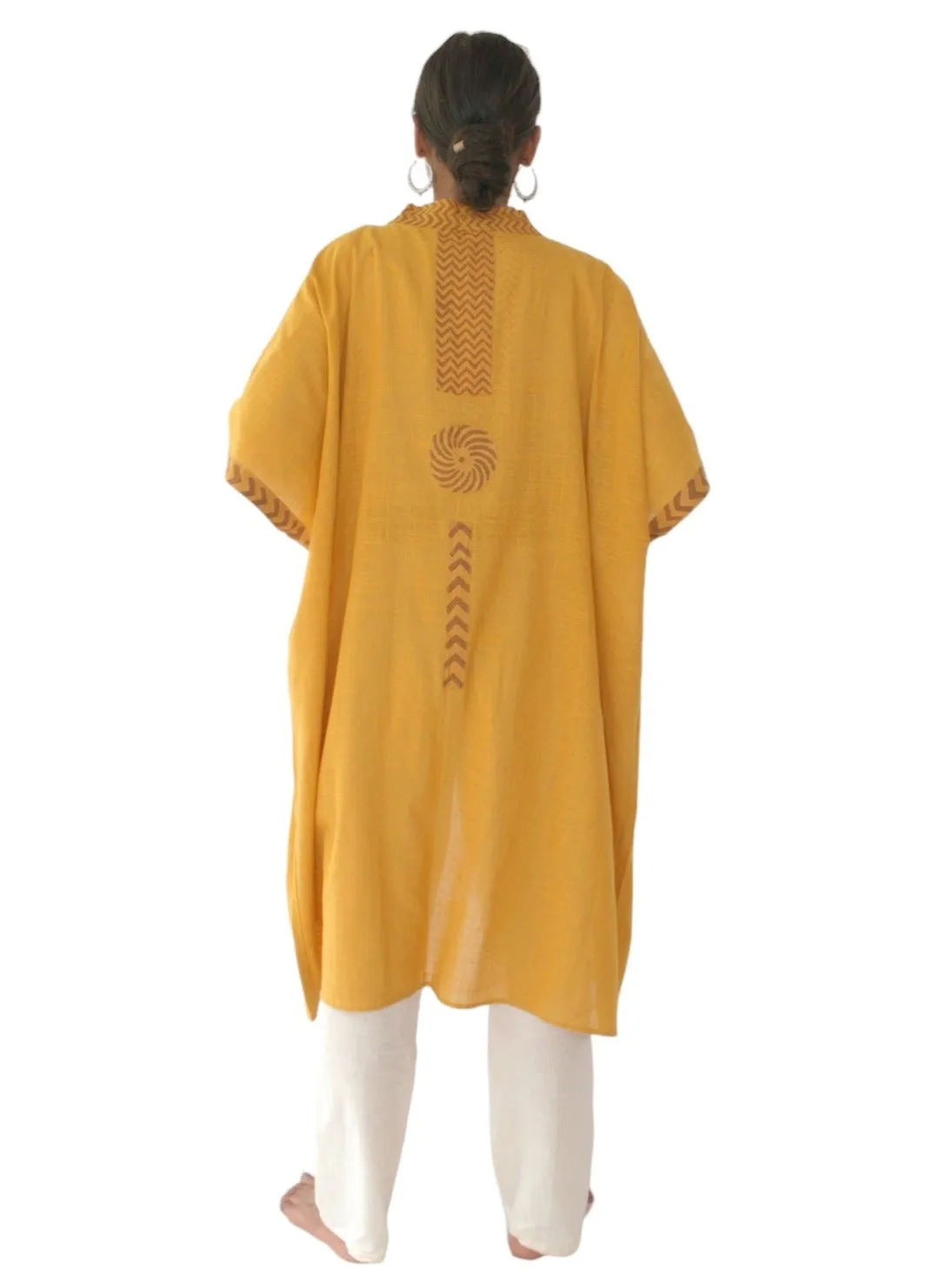 Raw Cotton Turmeric Kimono