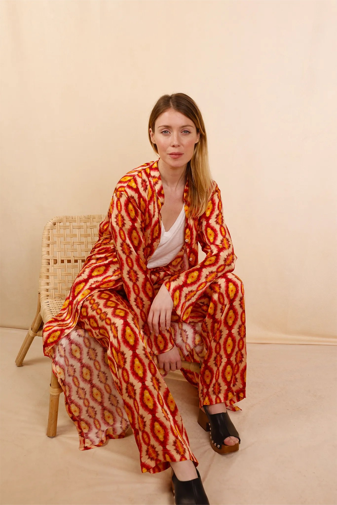 Robe - Kimono MONA été indien - 100 % Soie