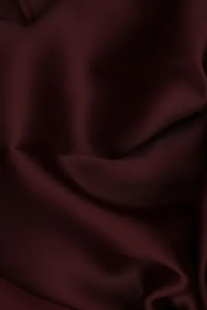 Ruby Wine Silk Satin Face Organza Fabric