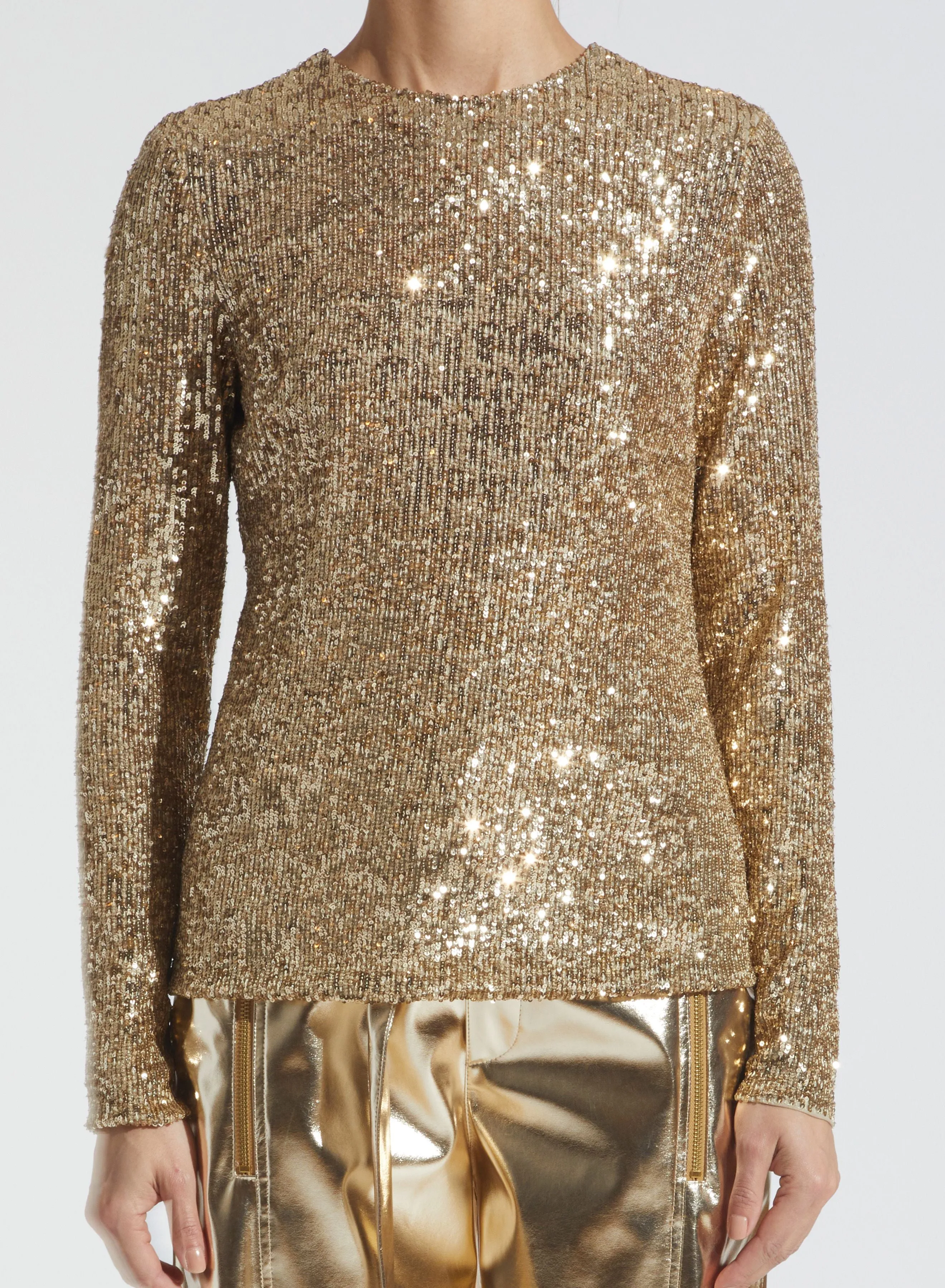 Saint Art New York - Elvira Sequin Blouse in Gold