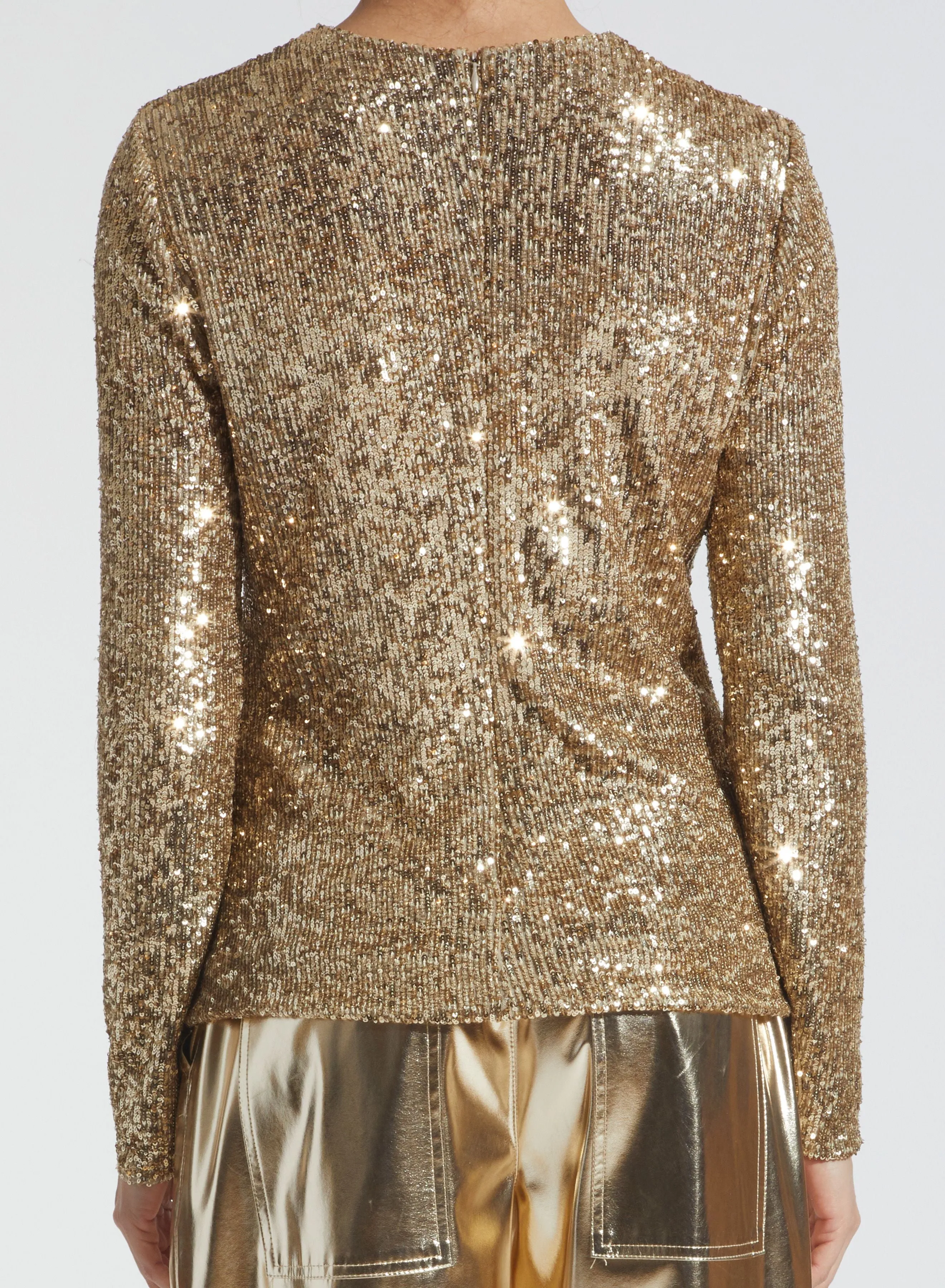 Saint Art New York - Elvira Sequin Blouse in Gold