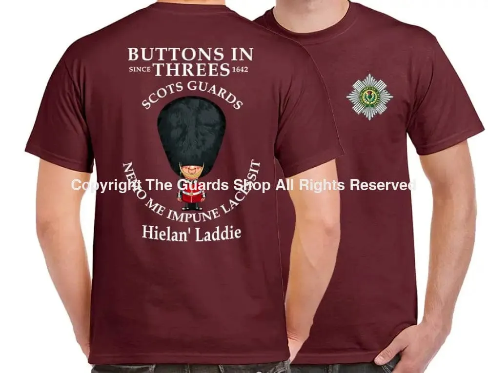 SCOTS GUARDS BUTTONS IN THREE'S DOUBLE PRINT T-Shirt