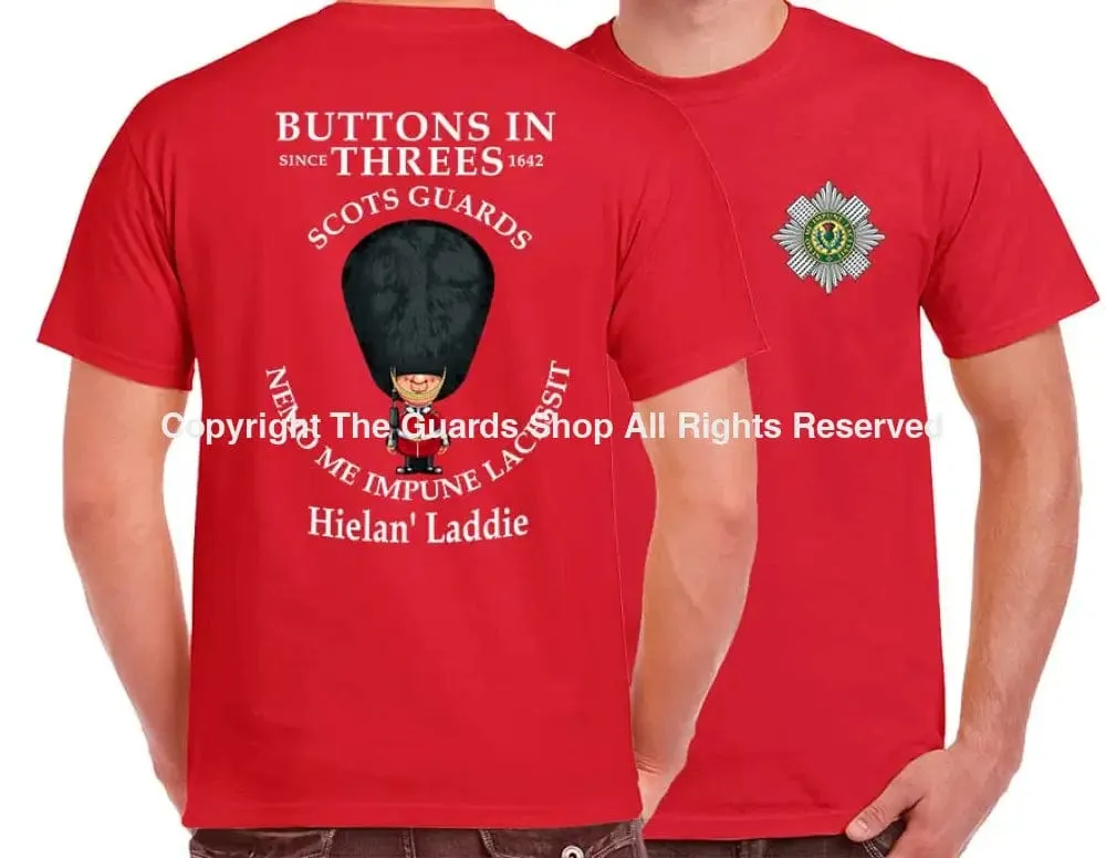 SCOTS GUARDS BUTTONS IN THREE'S DOUBLE PRINT T-Shirt