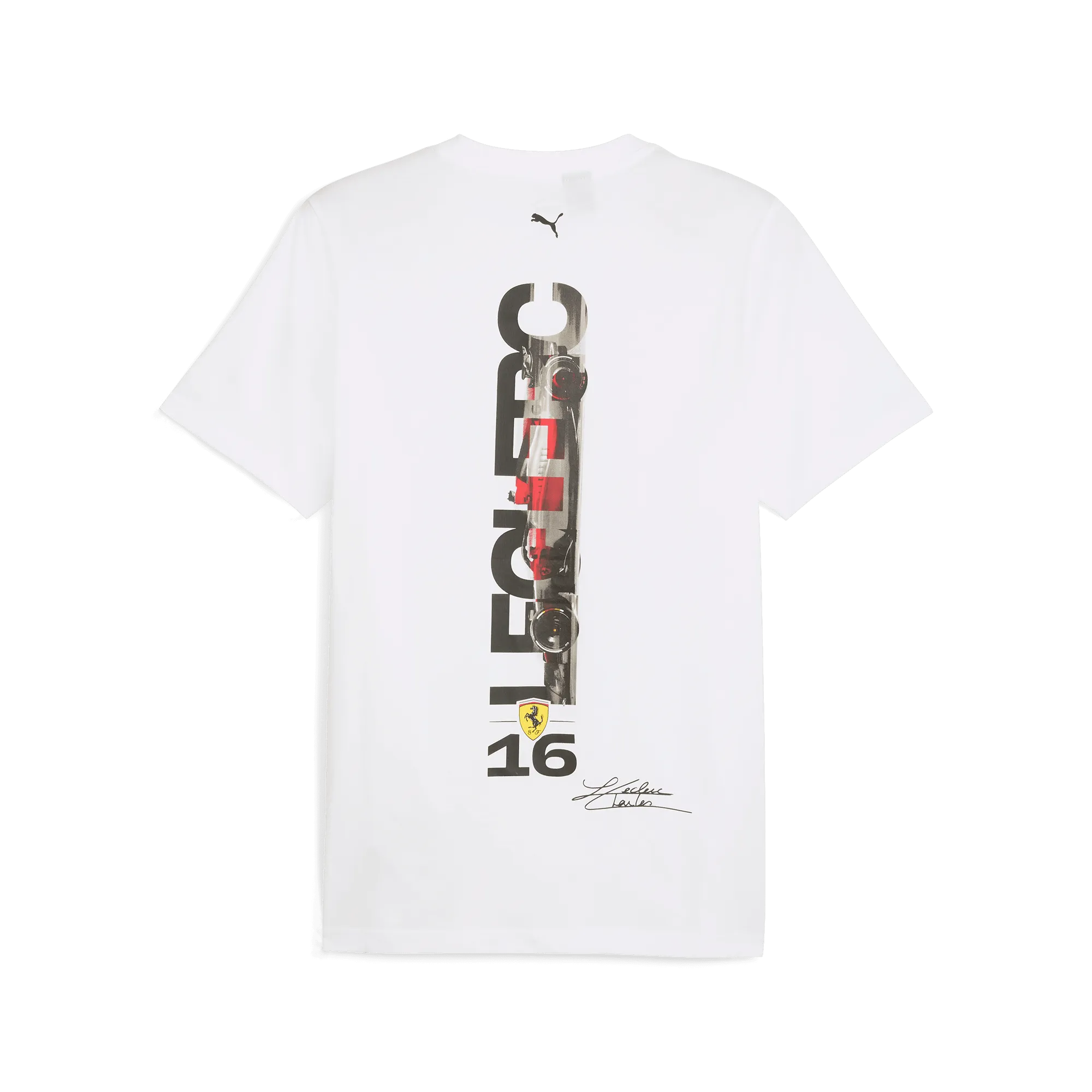 Scuderia Ferrari F1 Puma Men's Charles Leclerc "95 Years" Driver T-Shirt -White/Red