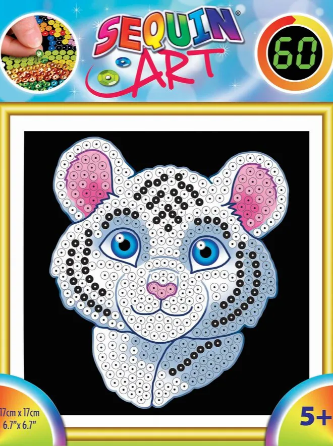 Sequin Art® 60 White Tiger Sparkling Mini Craft Kit - Complete in 1 Hour