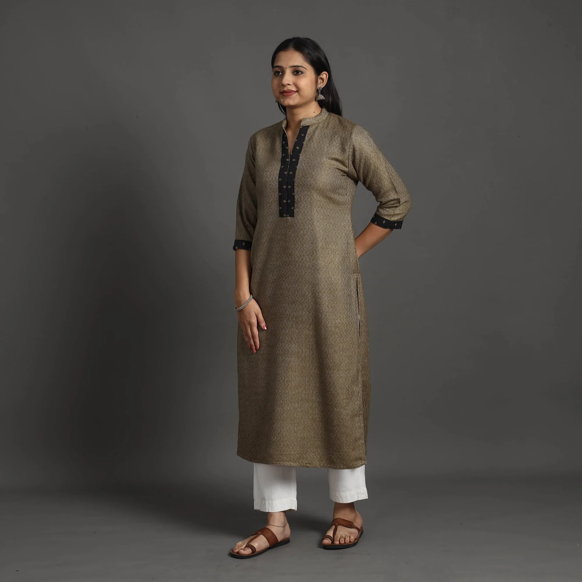 Shuchi Brown Merino Woolen Kurta