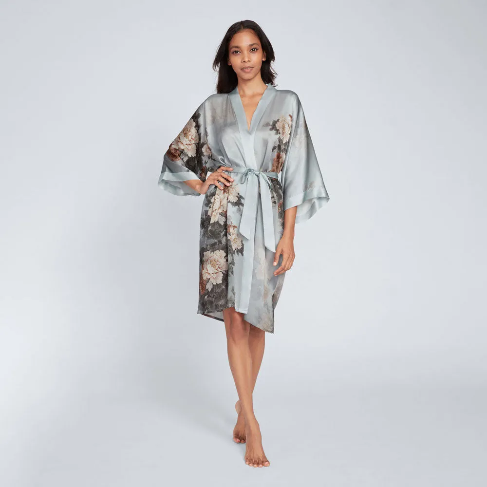 Silk Keina Short Kimono Robe