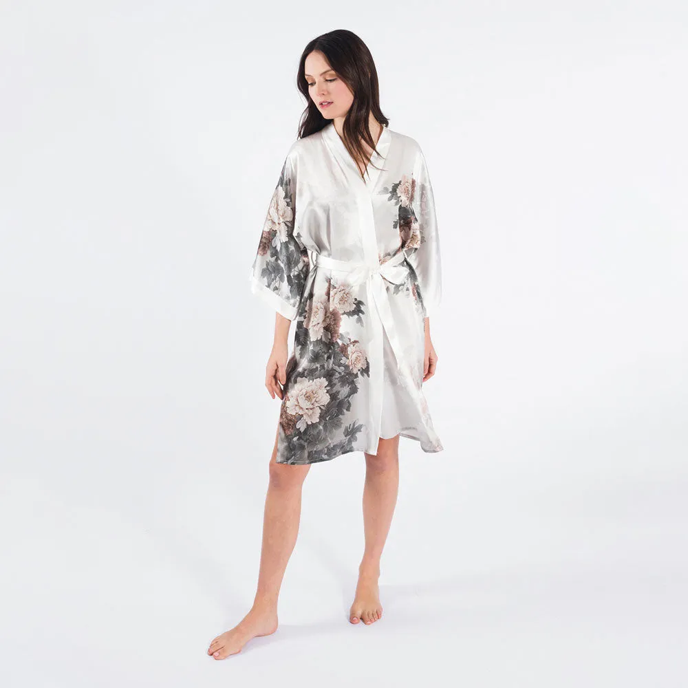 Silk Keina Short Kimono Robe