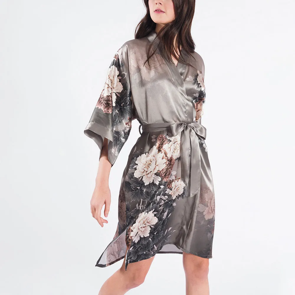 Silk Keina Short Kimono Robe