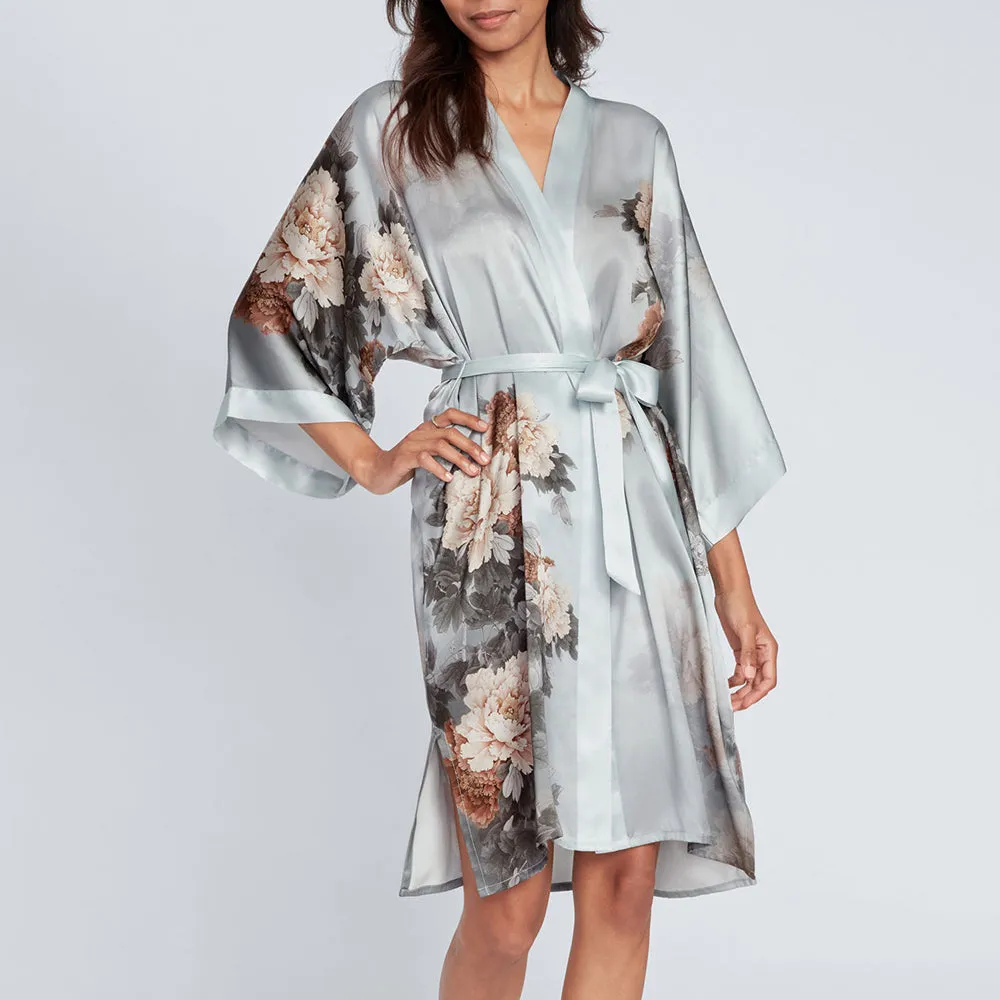 Silk Keina Short Kimono Robe