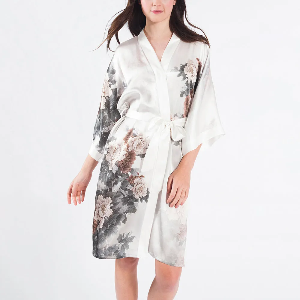 Silk Keina Short Kimono Robe