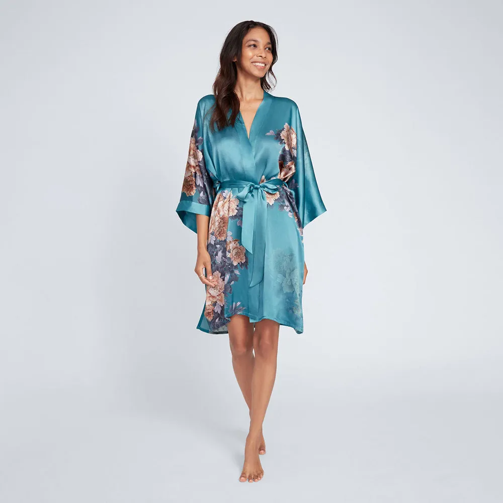 Silk Keina Short Kimono Robe