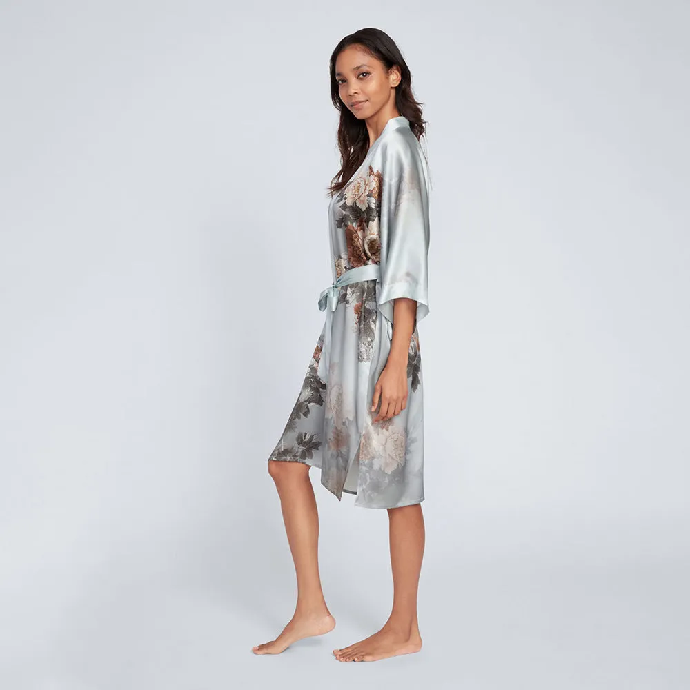 Silk Keina Short Kimono Robe