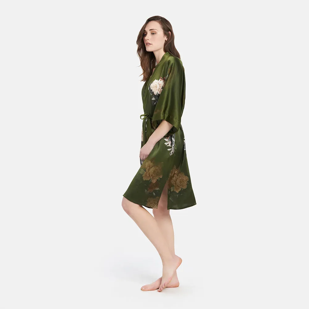 Silk Keina Short Kimono Robe