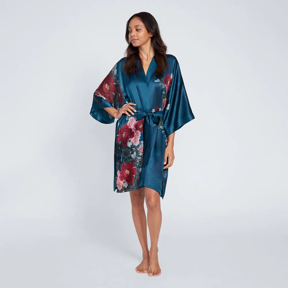 Silk Keina Short Kimono Robe