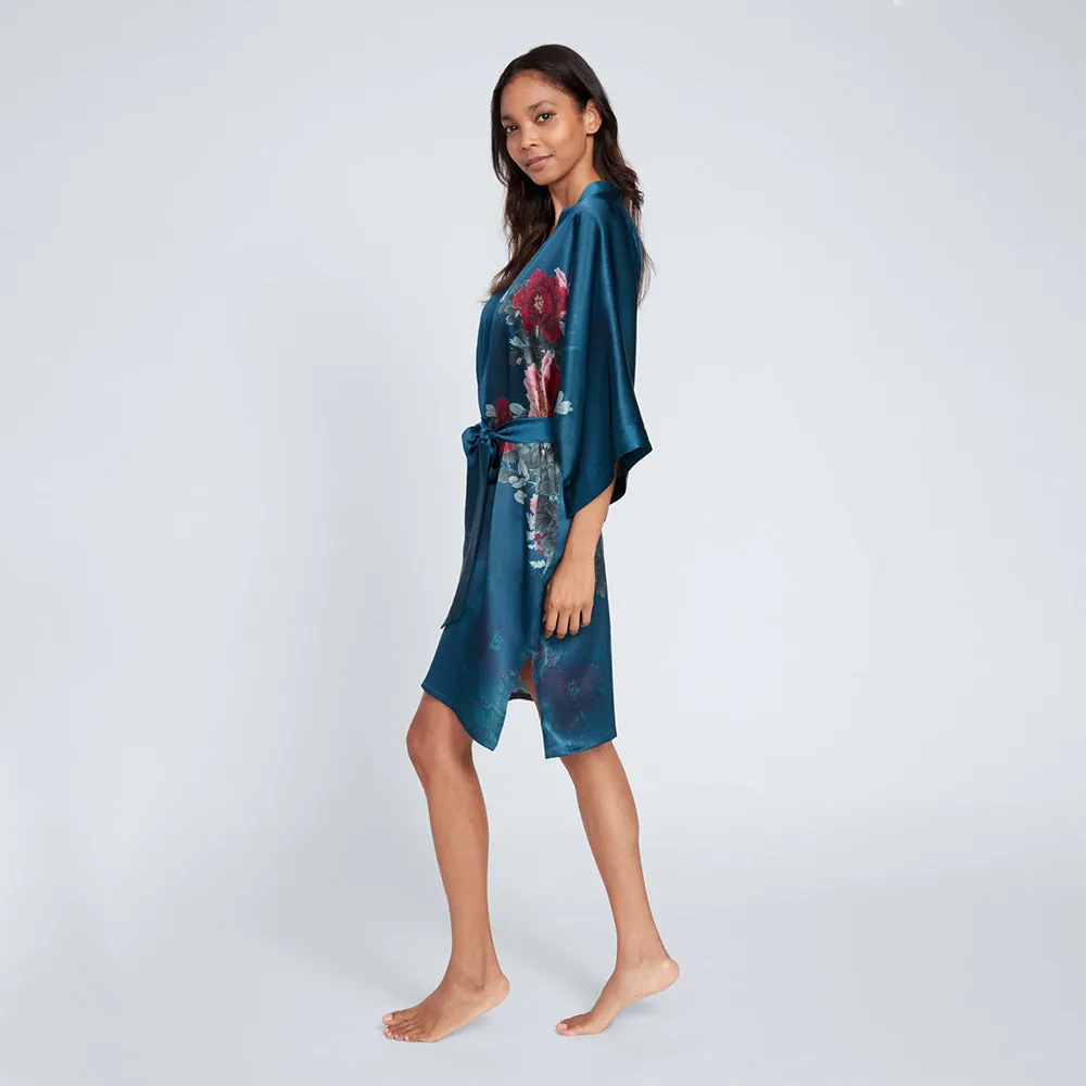 Silk Keina Short Kimono Robe