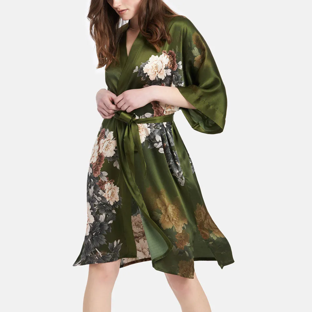 Silk Keina Short Kimono Robe