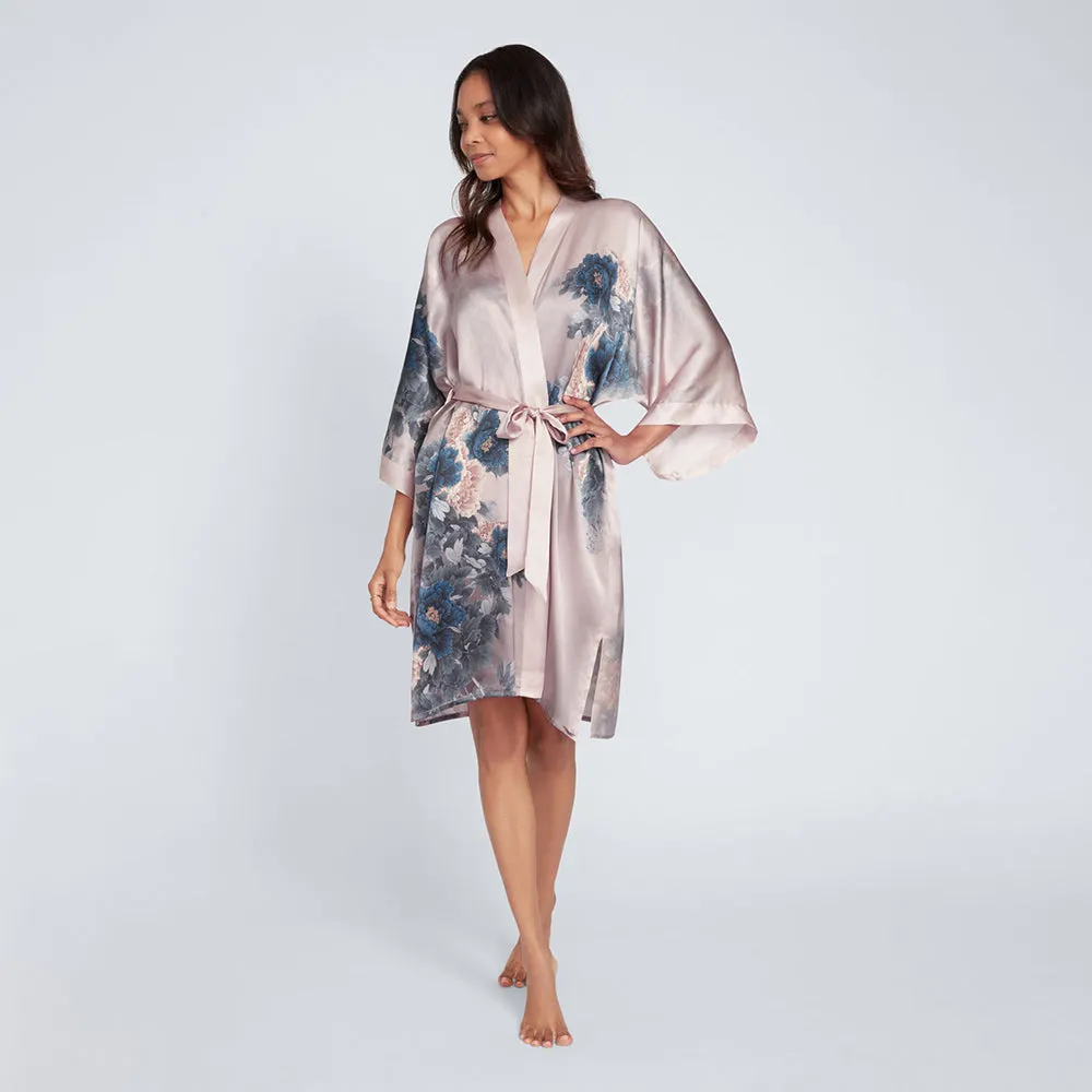 Silk Keina Short Kimono Robe