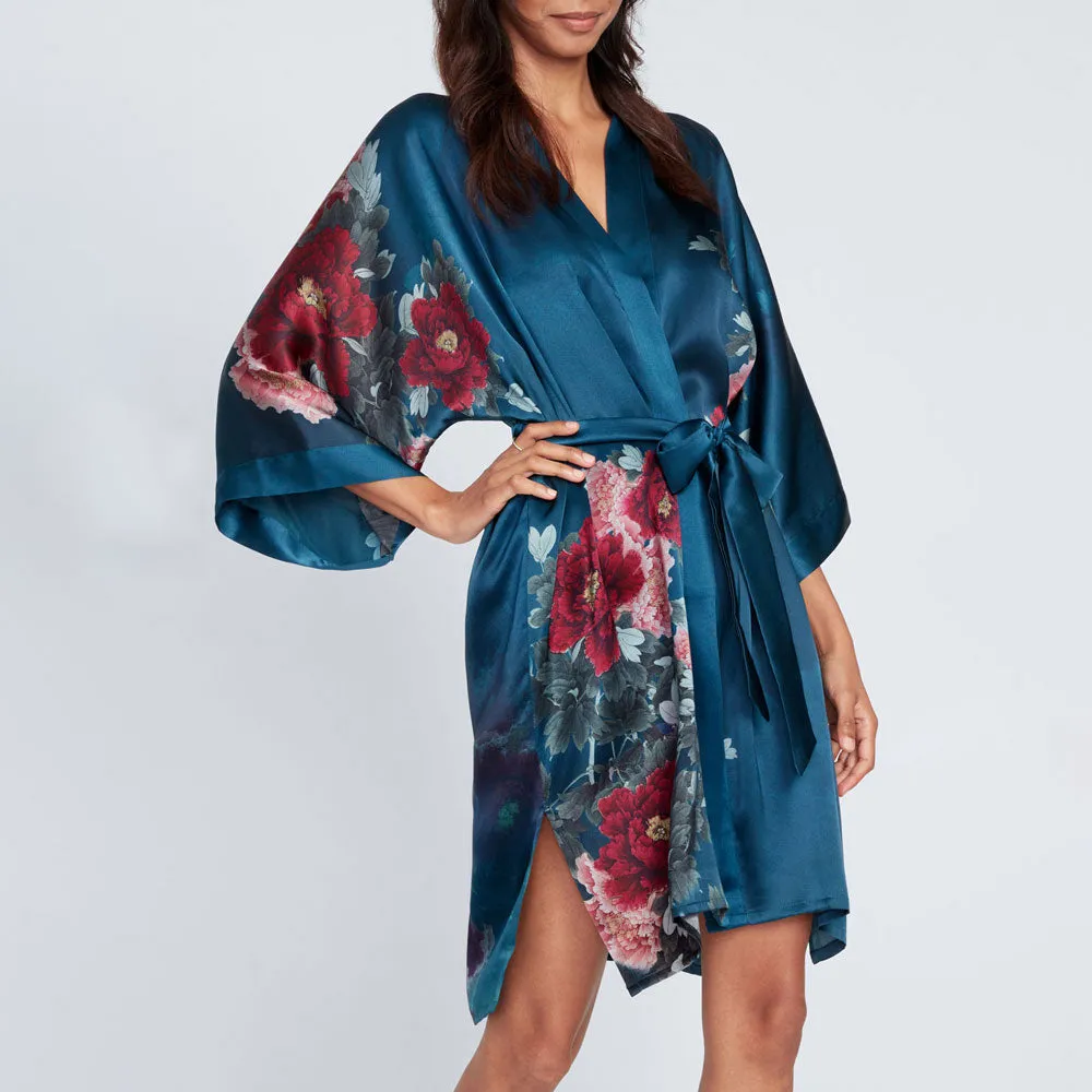 Silk Keina Short Kimono Robe