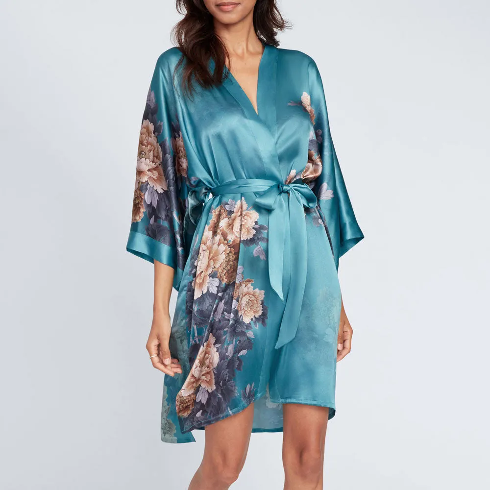 Silk Keina Short Kimono Robe