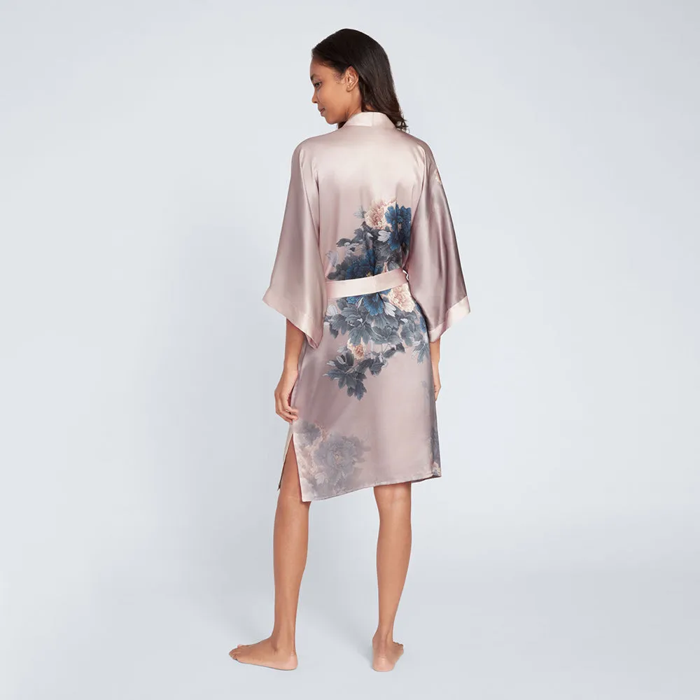 Silk Keina Short Kimono Robe