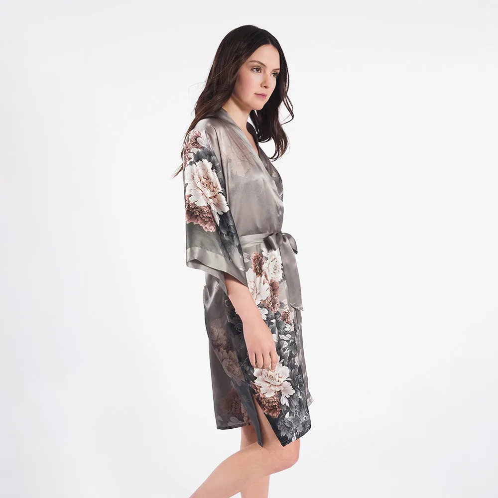 Silk Keina Short Kimono Robe