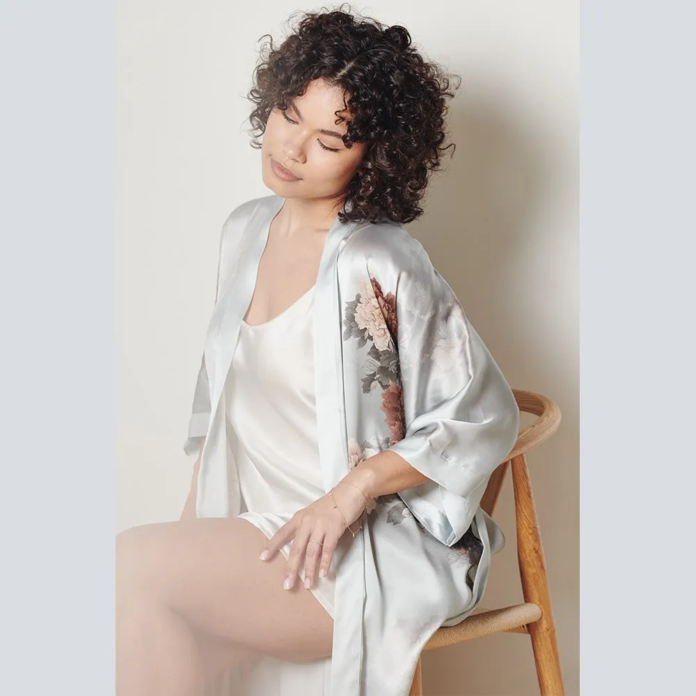 Silk Keina Short Kimono Robe