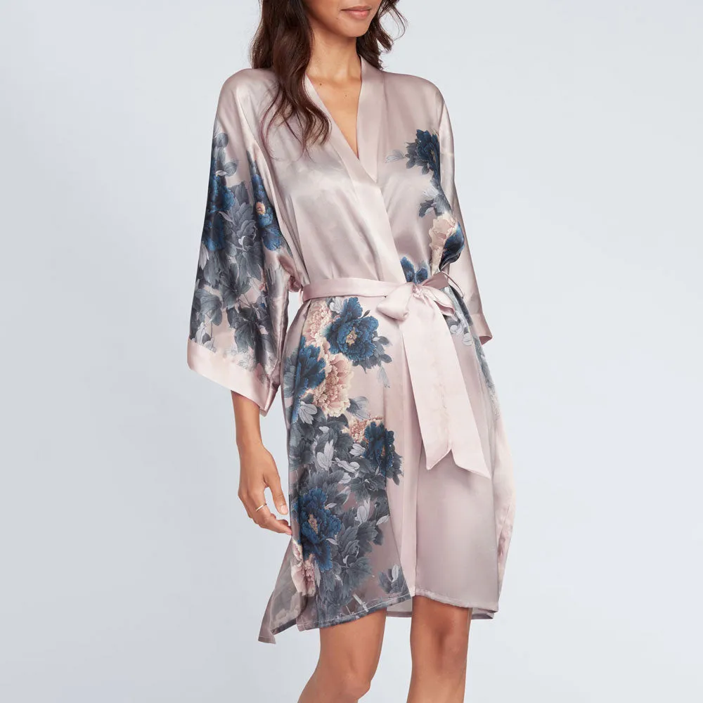 Silk Keina Short Kimono Robe