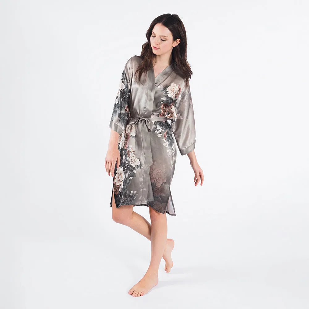 Silk Keina Short Kimono Robe