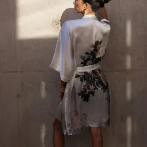 Silk Keina Short Kimono Robe