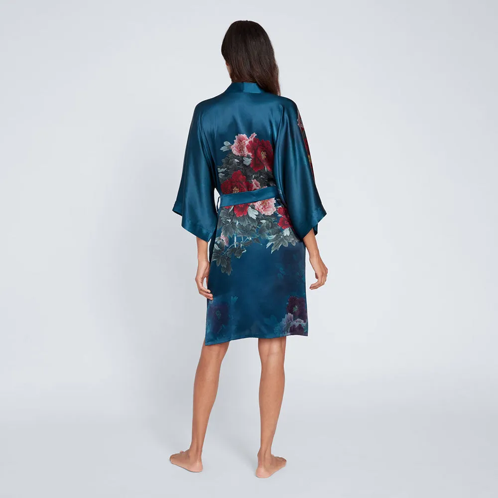 Silk Keina Short Kimono Robe