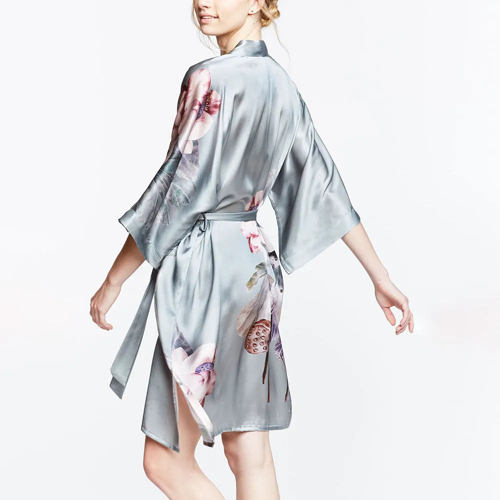 Silk Kuren Short Kimono Robe