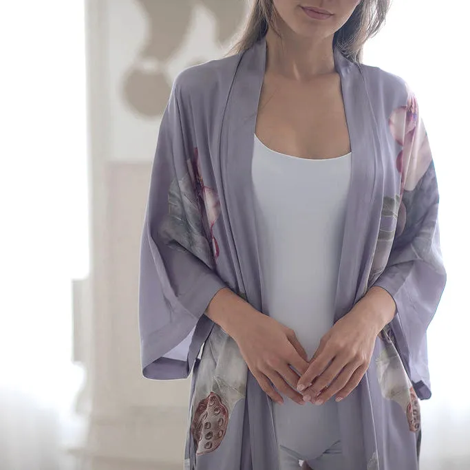 Silk Kuren Short Kimono Robe