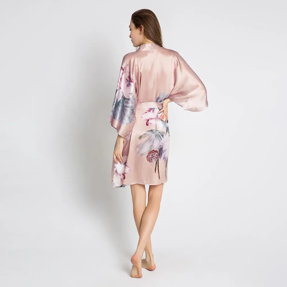 Silk Kuren Short Kimono Robe