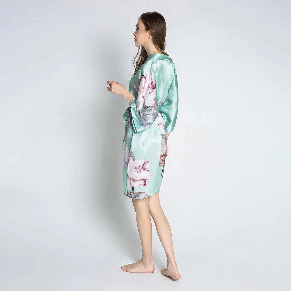 Silk Kuren Short Kimono Robe