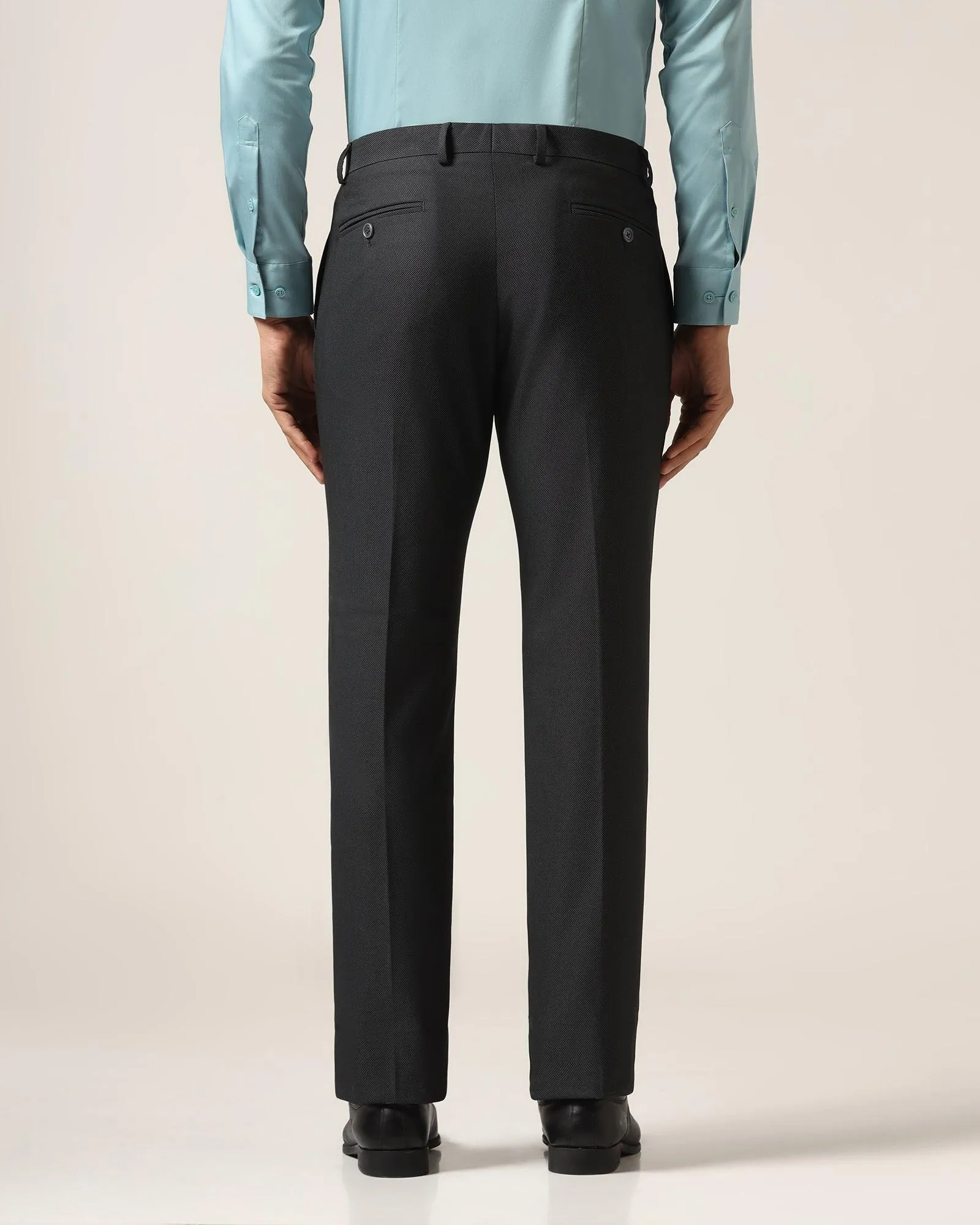 Slim Comfort B-95 Formal Black Textured Trouser - Luna