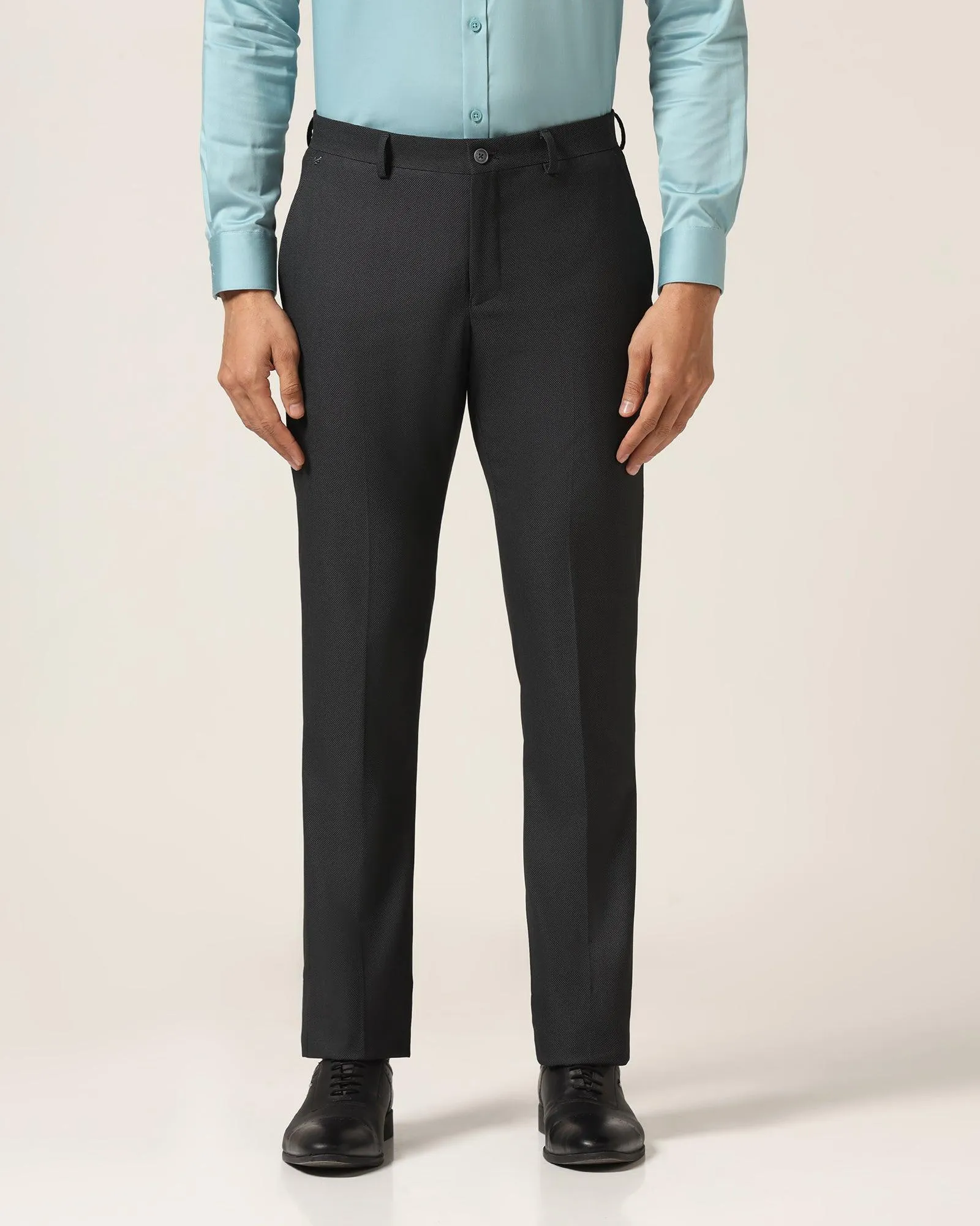 Slim Comfort B-95 Formal Black Textured Trouser - Luna