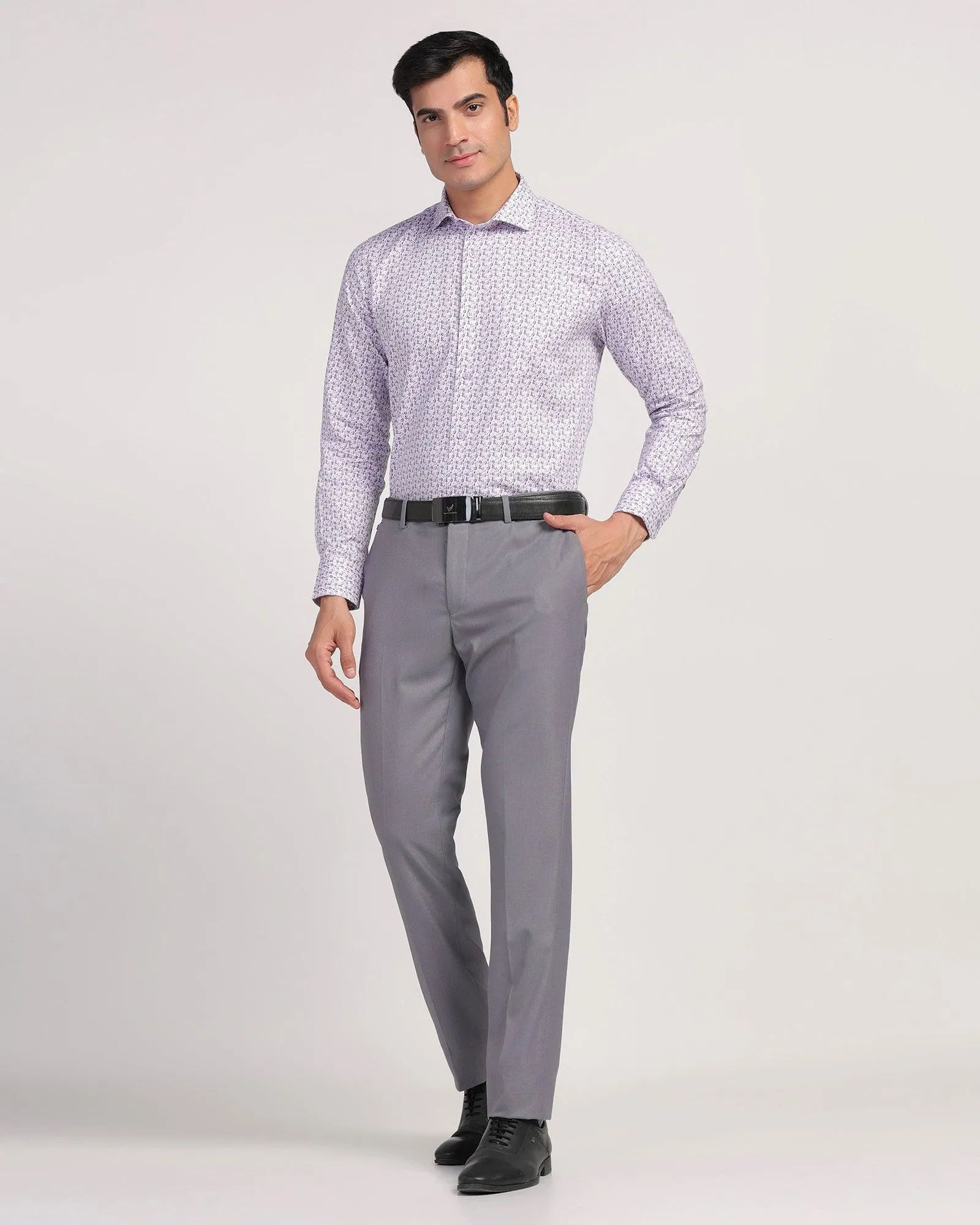 Slim Comfort B-95 Formal Grey Textured Trouser - Passion