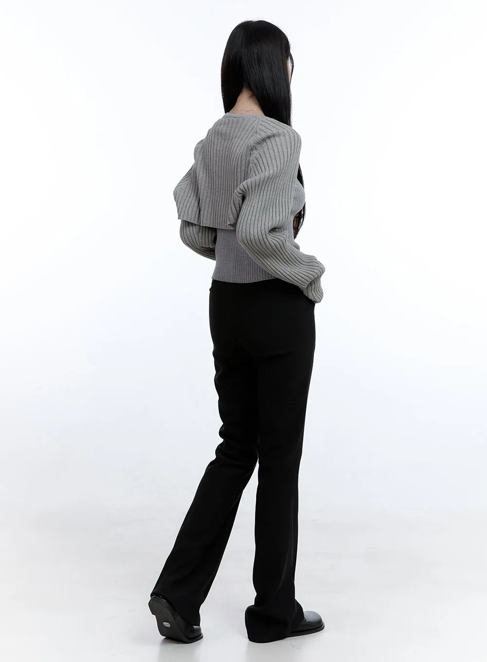 Tailored Slim-Fit Flare Trousers OO429